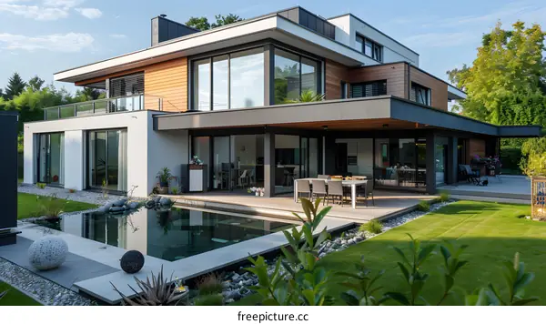 Modern House With Pool And Patio