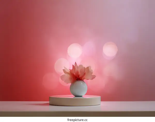Delicate Flower Arrangement on a Light Pink Background