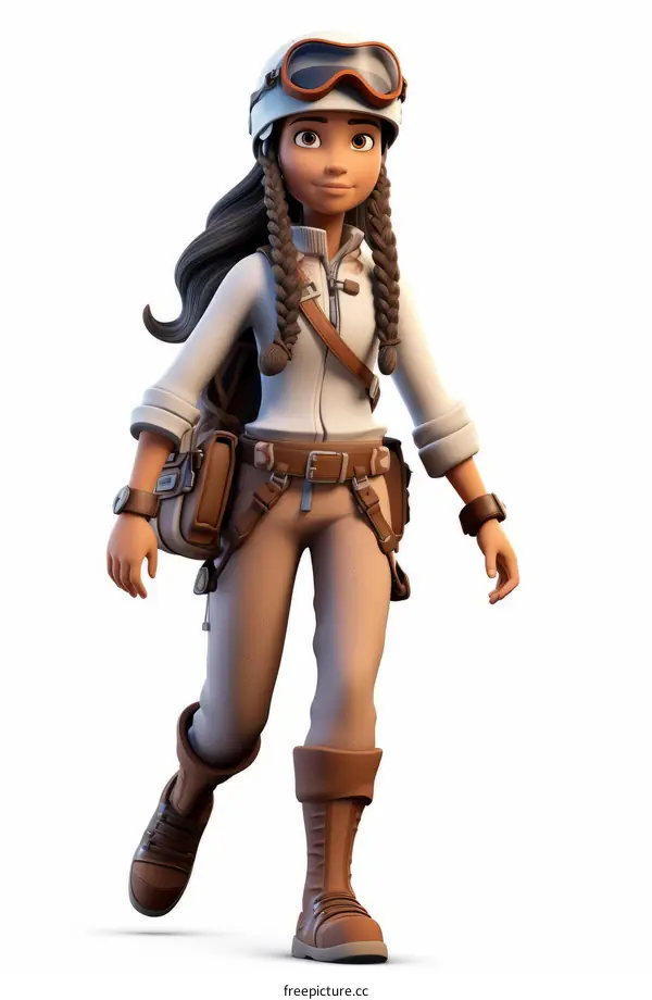 Young Adventurer with Brown Vest and Bag