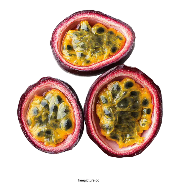 [Transparent Background PNG]Passion Fruit Segments on White Background