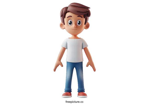 [Transparent Background PNG]3d rendering of a cute cartoon boy