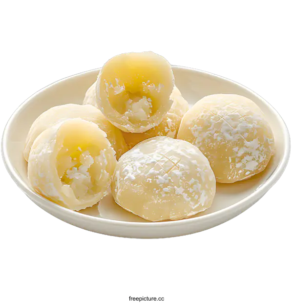 [Transparent Background PNG]Plate of Mochi Rice Cakes