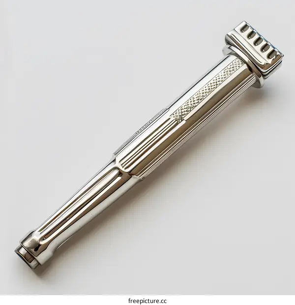 Vintage chrome mechanical pencil isolated on white