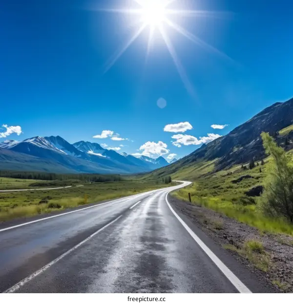 Road Journey through Majestic Mountains