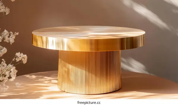 Gold Modern Round Coffee Table