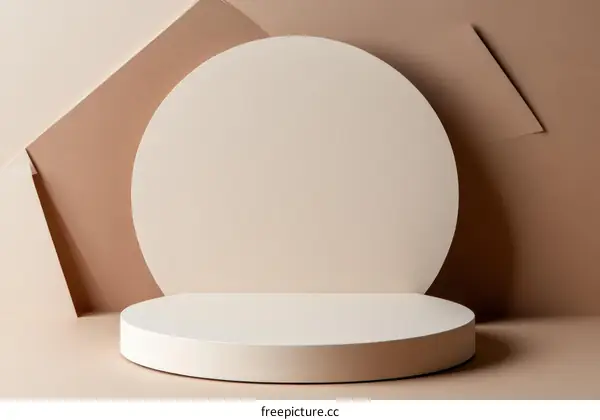 Beige Minimalist Abstract Display Podium