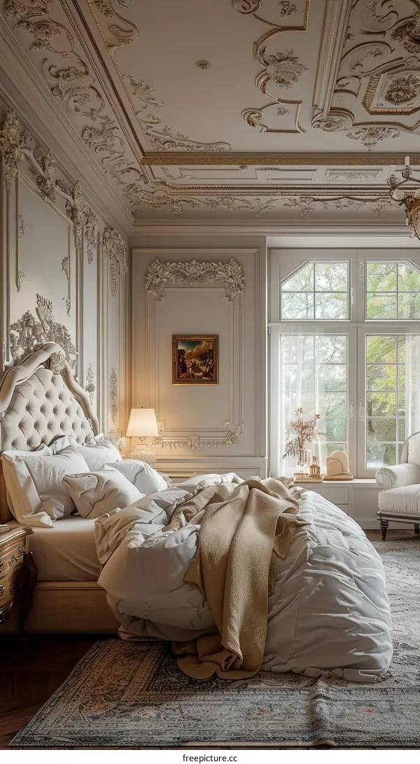 Elegant Bedroom with Ornate Details