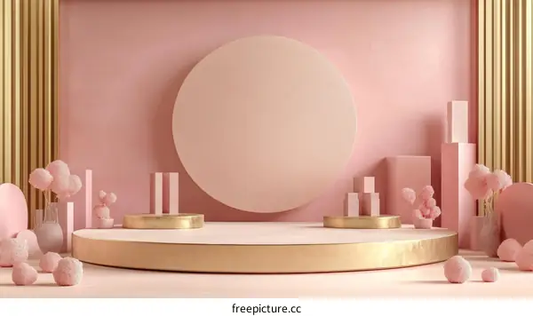 Pink and Gold Minimalist Product Display Background