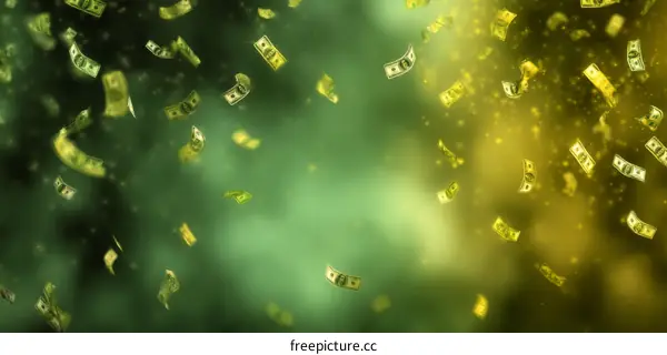 Money Rain Illustration Falling American Dollars