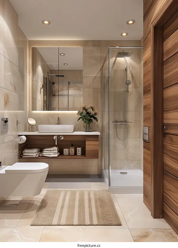 Elegant Bathroom with Modern and Stylish Fixtures