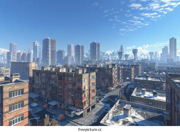 Futuristic Cityscape Panorama with Modern Architecture