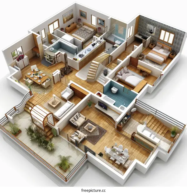 Modern House Interior Design Rendering