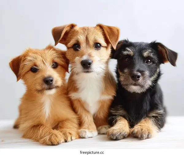 Three Adorable Puppy Portraits