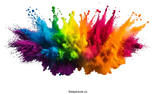 [Transparent Background PNG]Colorful Powder Explosion Abstract Background