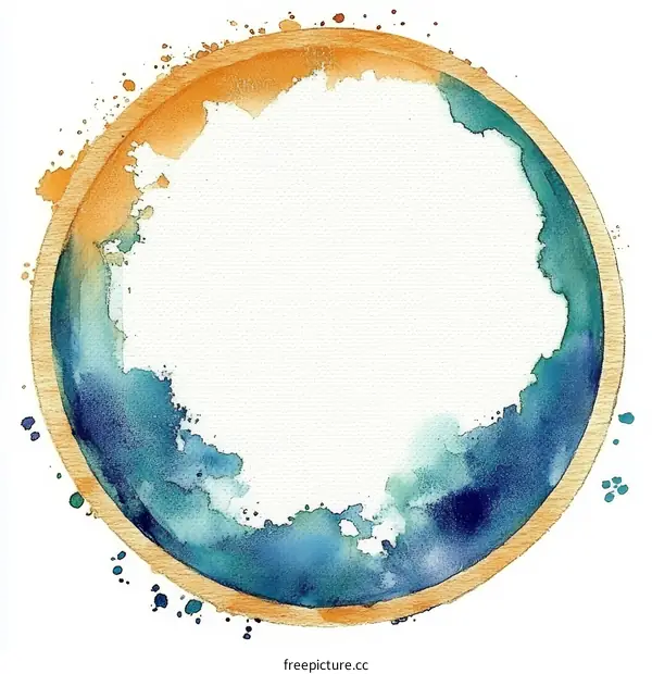 Abstract Watercolor Circle Frame Design