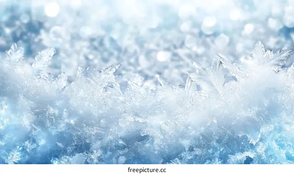 Closeup of Ice Crystals in Winter