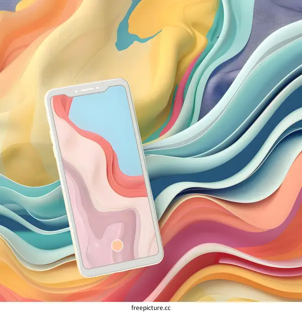 Colorful Abstract Background with Smartphone