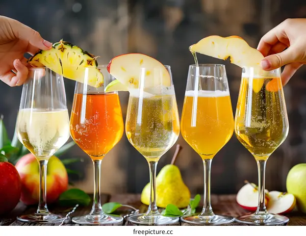 Four Different Flavors of Sparkling Cider