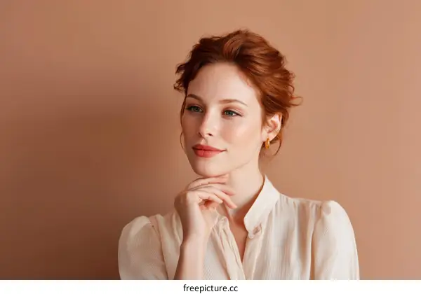 Close-up Portrait of a Woman with Red Hair