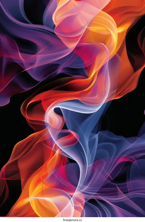 Abstract Colorful Flowing Smoke Art
