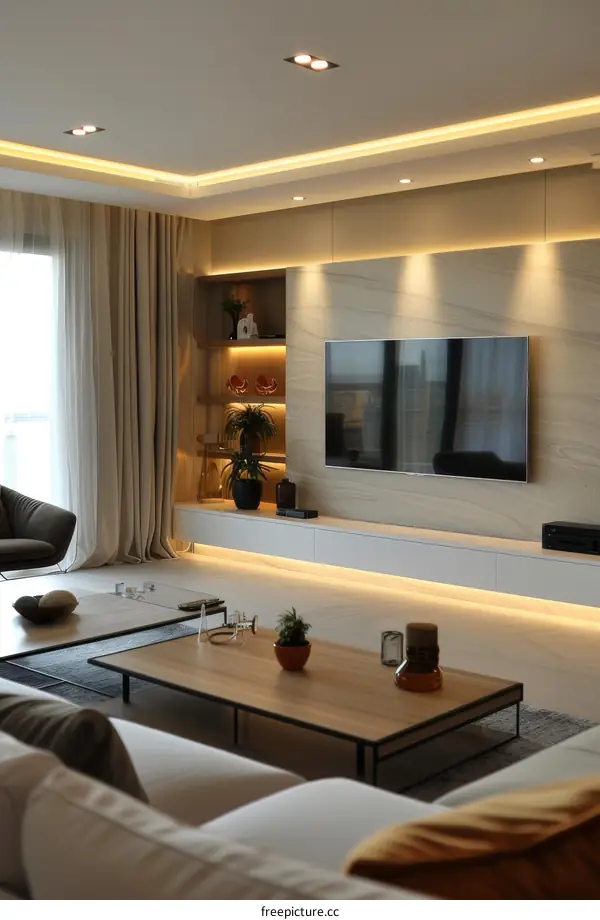 Modern Minimalist Living Room TV Wall Decor