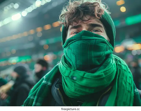 Portrait of a Celtic fan at a football match