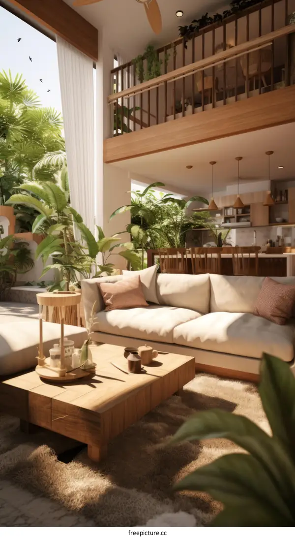 Modern tropical living room interior design