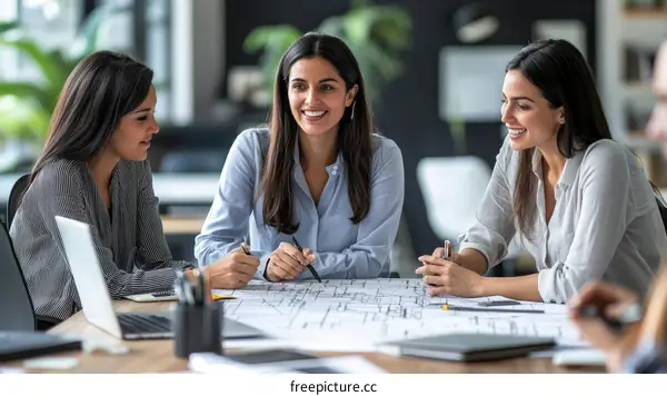 Businesswomen Teamwork Meeting Discussing Plans
