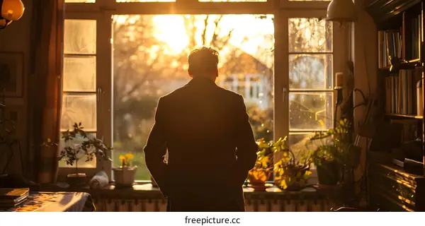 A Man Standing In Front Of A Window