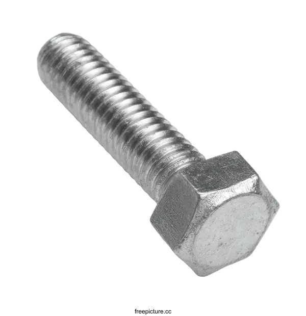 [Transparent Background PNG]Close-up of a Hex Bolt on a White Background