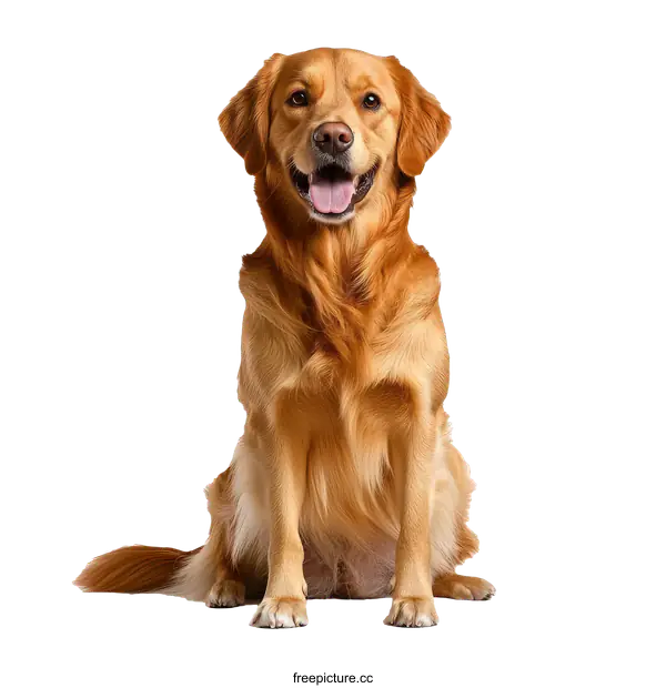 [Transparent Background PNG]Golden Retriever Portrait on White Background