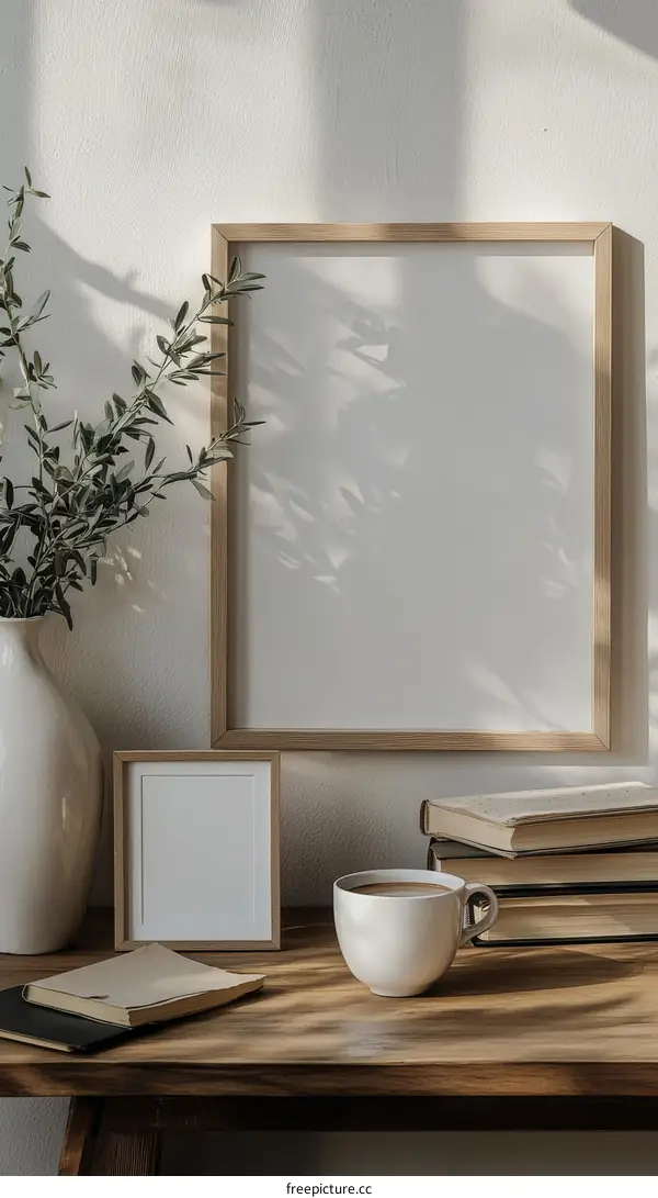 Minimalist Workspace Mockup with Frame