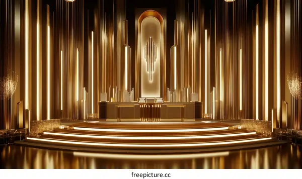 Luxury Gold Stage Design for Award Ceremony