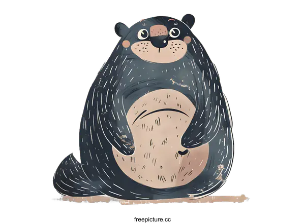 [Transparent Background PNG]Cute Cartoon Black Bear Illustration