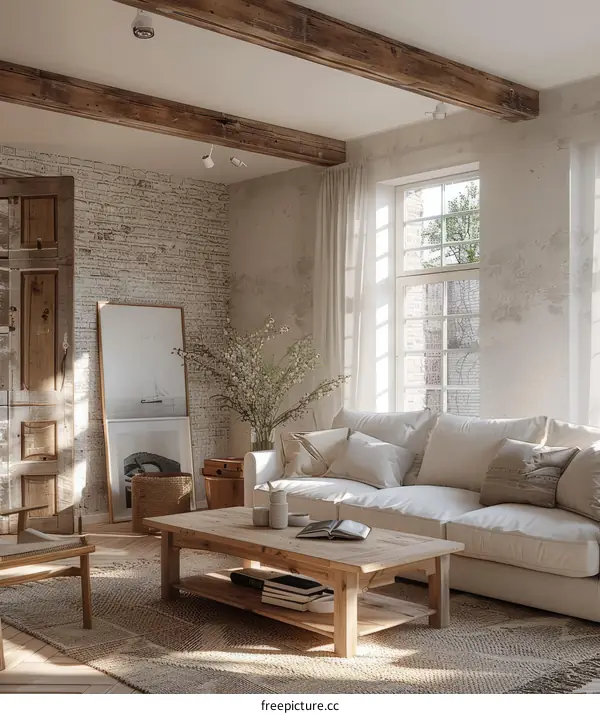 Modern Home Interior with Natural Elements and Comfortable Atmosphere