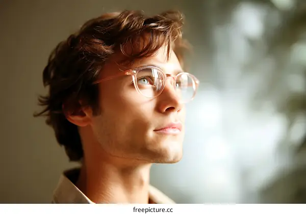 Close-up Portrait of a Man in Thoughtful Pose