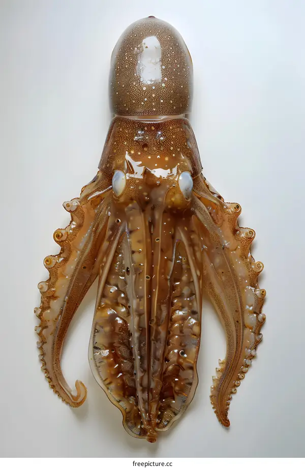 Cooked Octopus on White Background