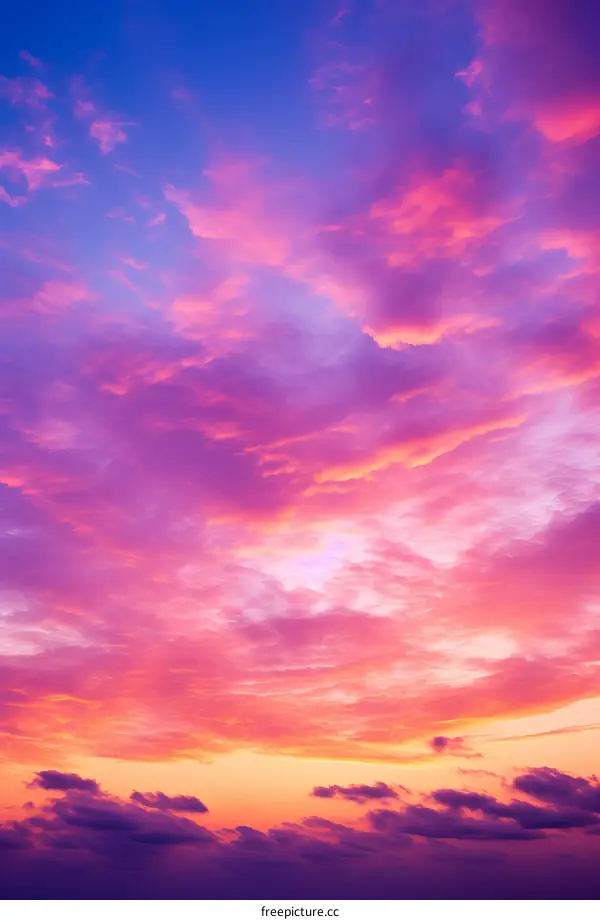 gradient pink blue purple sky sunset cloudscape