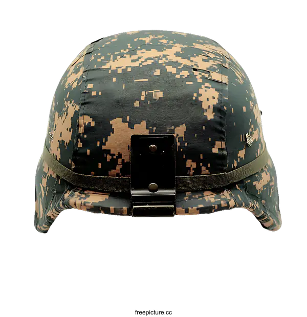 [Transparent Background PNG]Military Camouflage Helmet Close-up