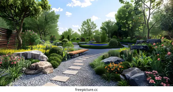 Garden landscape design renderings