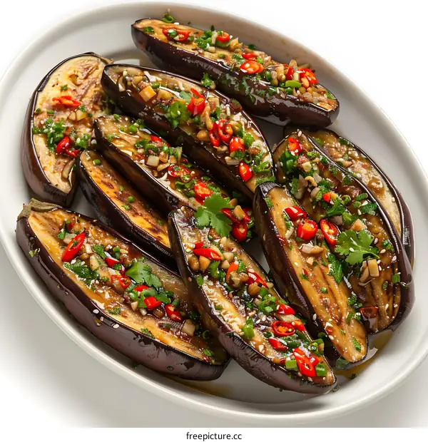 Roasted Eggplant with Spicy Garlic Sauce