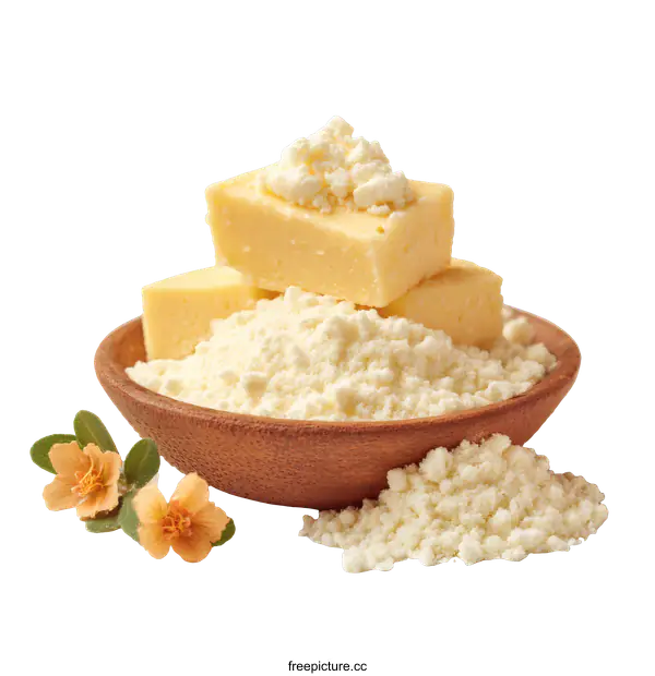 [Transparent Background PNG]Cheese and Whey Powder Mixture in Bowl