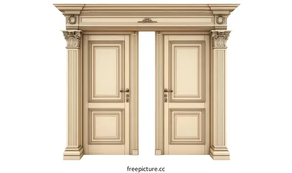 Ornate Classic Double Doors with Intricate Architecture
