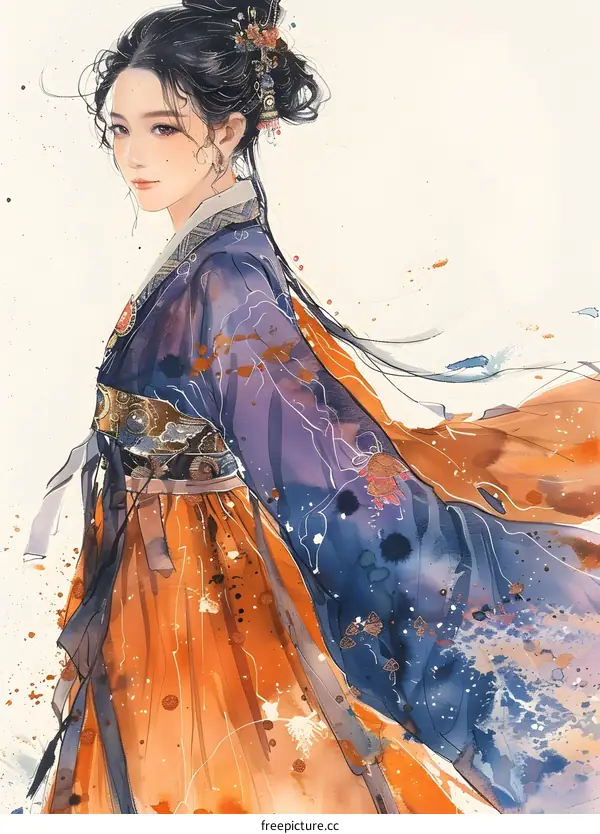 A Traditional Chinese Lady in Hanfu