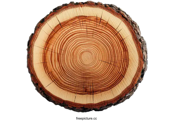 [Transparent Background PNG]Close up of a Tree Trunk Cross Section