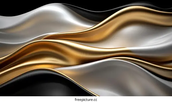 Abstract Gold Silver And Black Fabric Texture