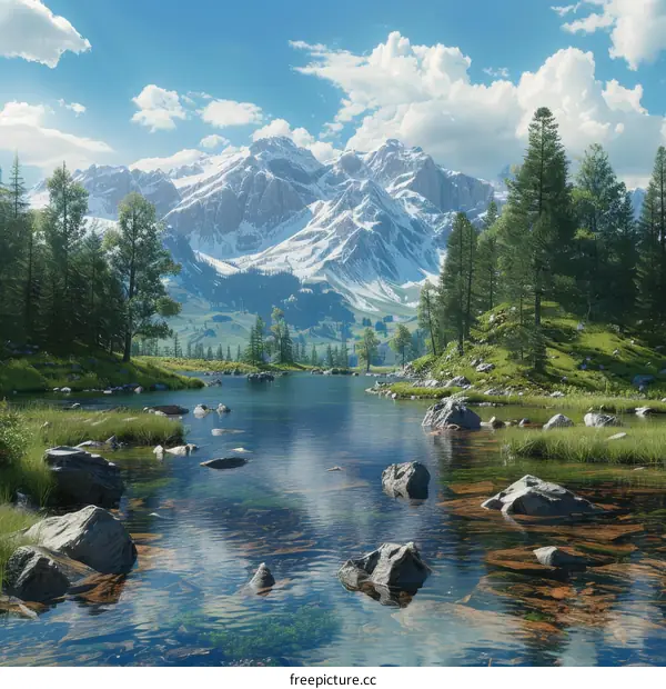 Stunning Mountains, River and Evergreen Forests
