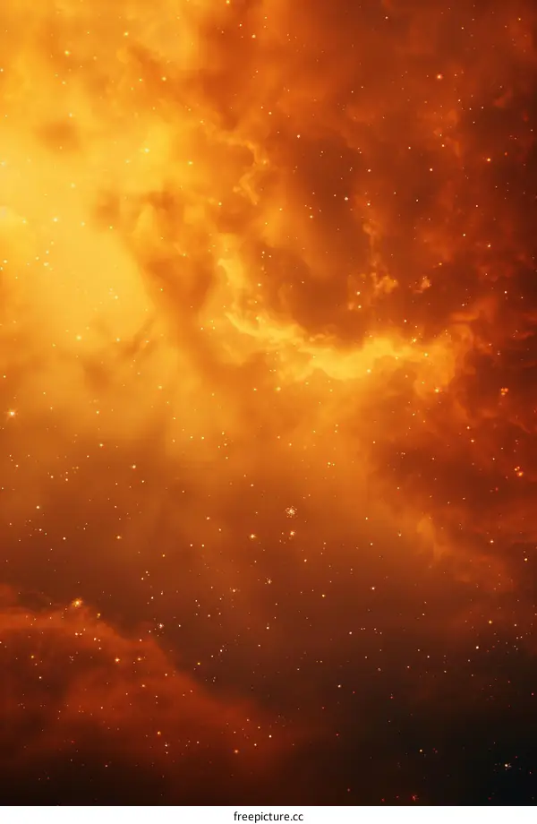 Orange and Black Abstract Background With Stars