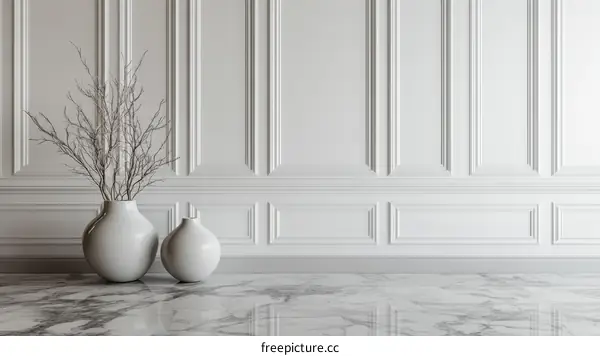 Elegant White Interior with Decorative Vases