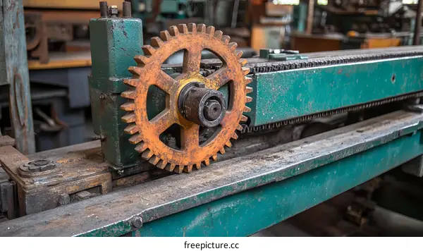 Old Rusty Industrial Machine Gear System